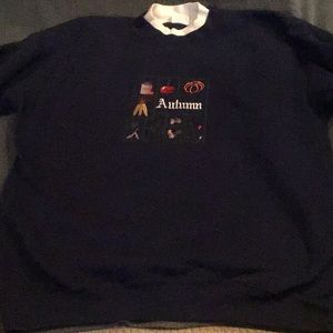 Cozy Autumn embroidered sweatshirt preowned